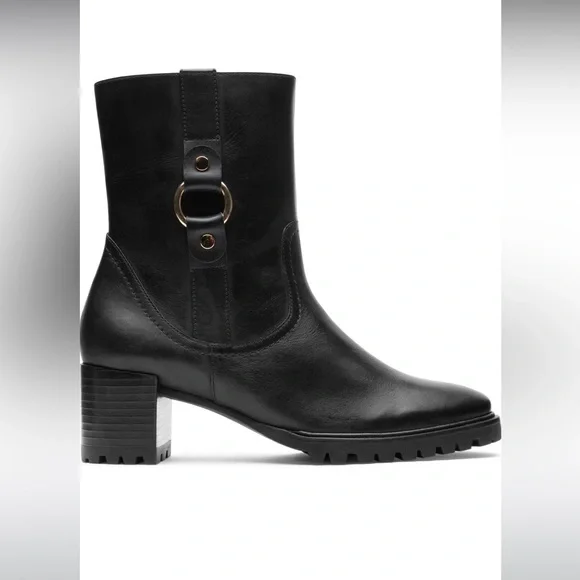 Rockport Black Leather Ankle Boots Size  8 Rockport Womens Ankle Zip Boot Black Leather Size 8.5W | eBay main image 3